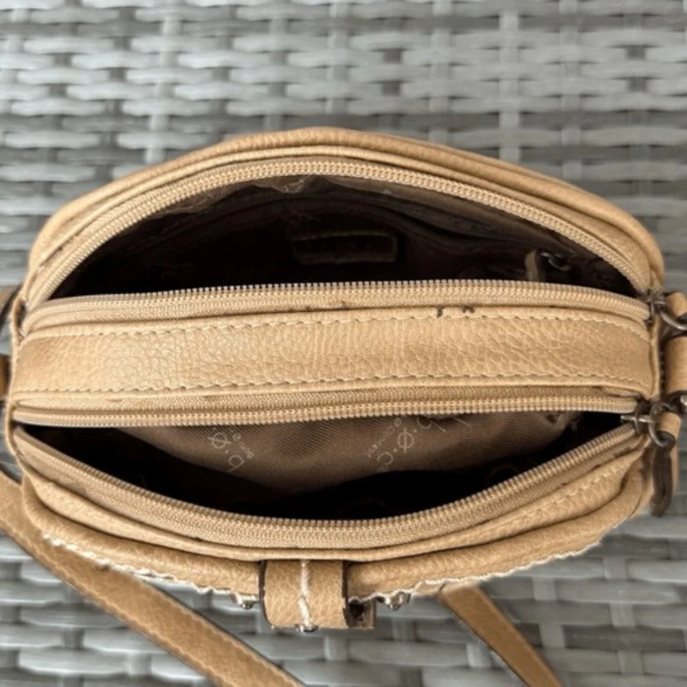 b.o.c Farrell Hill Straw Vegan Leather Crossbody Bag Purse Festival Coastal‎